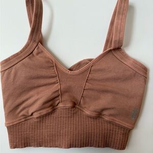 Free People Ribbed Sports Bra - Brown